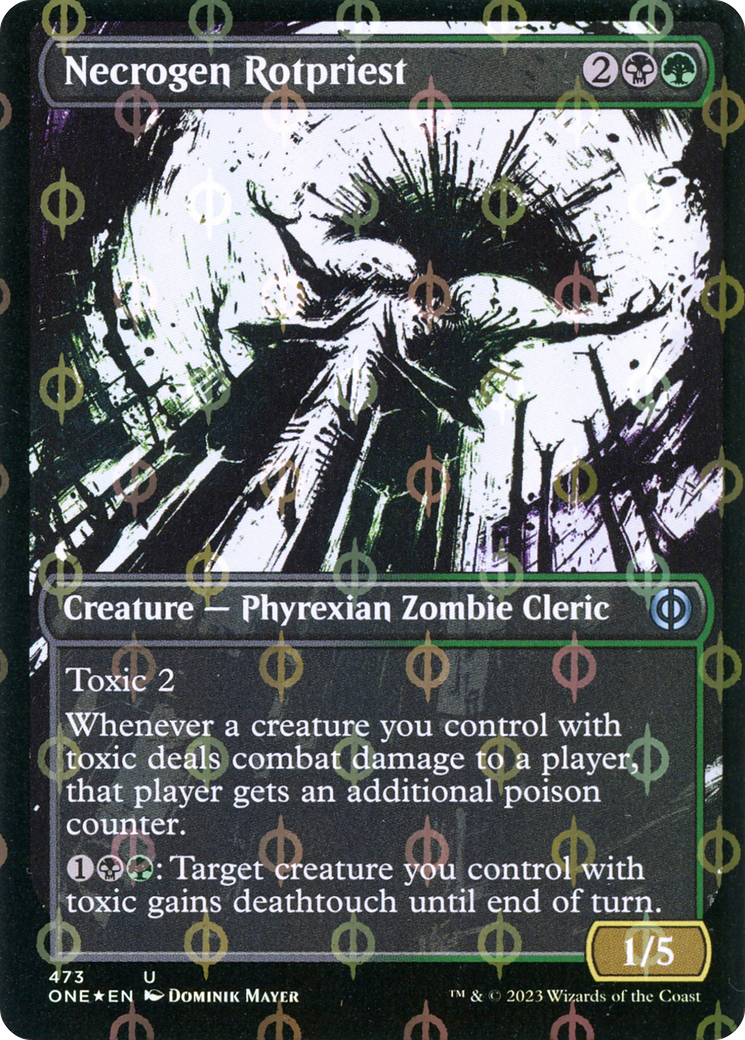 Necrogen Rotpriest (Borderless Ichor Step-and-Compleat Foil) [Phyrexia: All Will Be One] | Game Grid - Logan