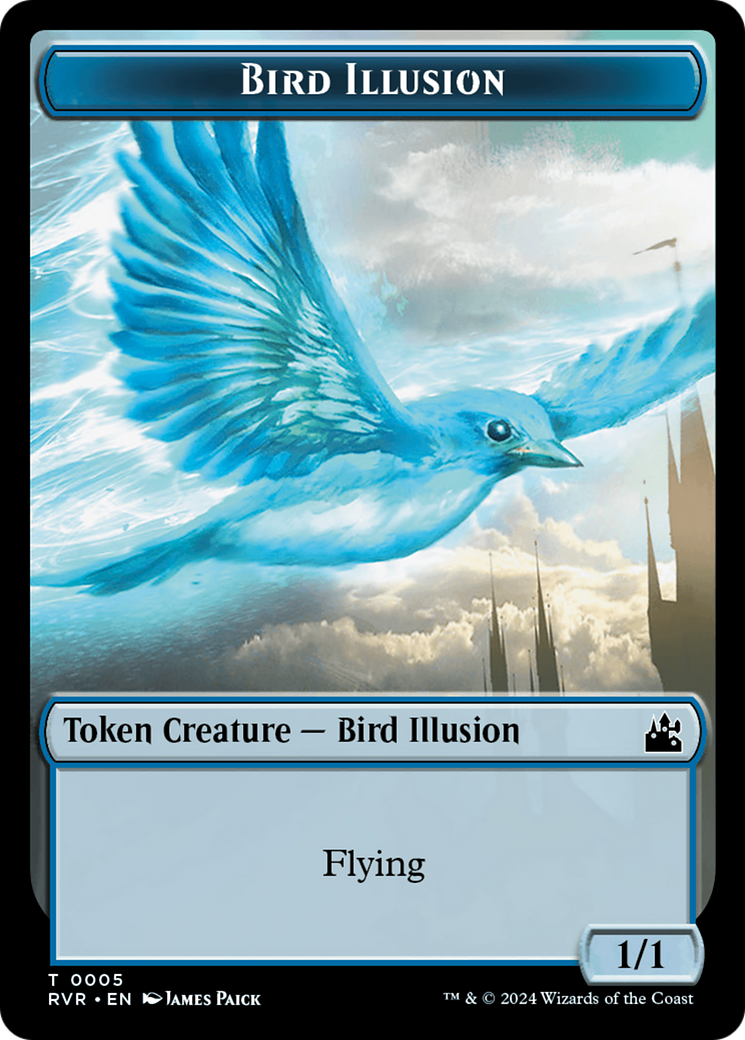 Bird // Bird Illusion Double-Sided Token [Ravnica Remastered Tokens] | Game Grid - Logan