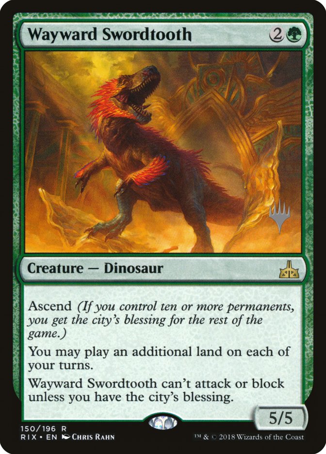 Wayward Swordtooth (Promo Pack) [Rivals of Ixalan Promos] | Game Grid - Logan