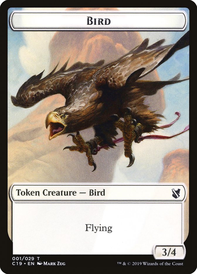 Bird Token (001/029) [Commander 2019 Tokens] | Game Grid - Logan