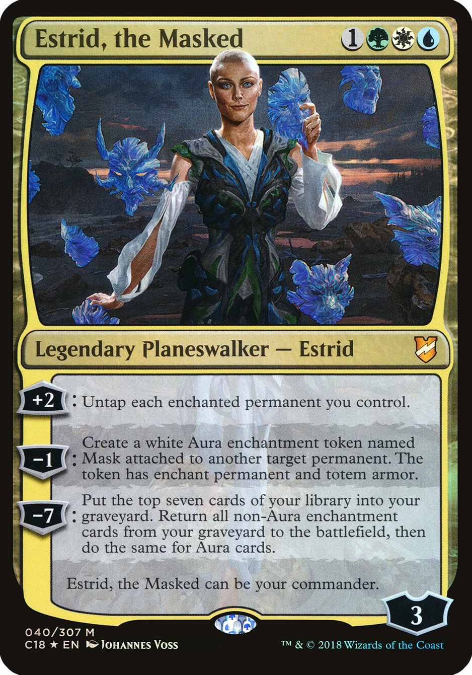 Estrid, the Masked (Oversized) [Commander 2018 Oversized] | Game Grid - Logan