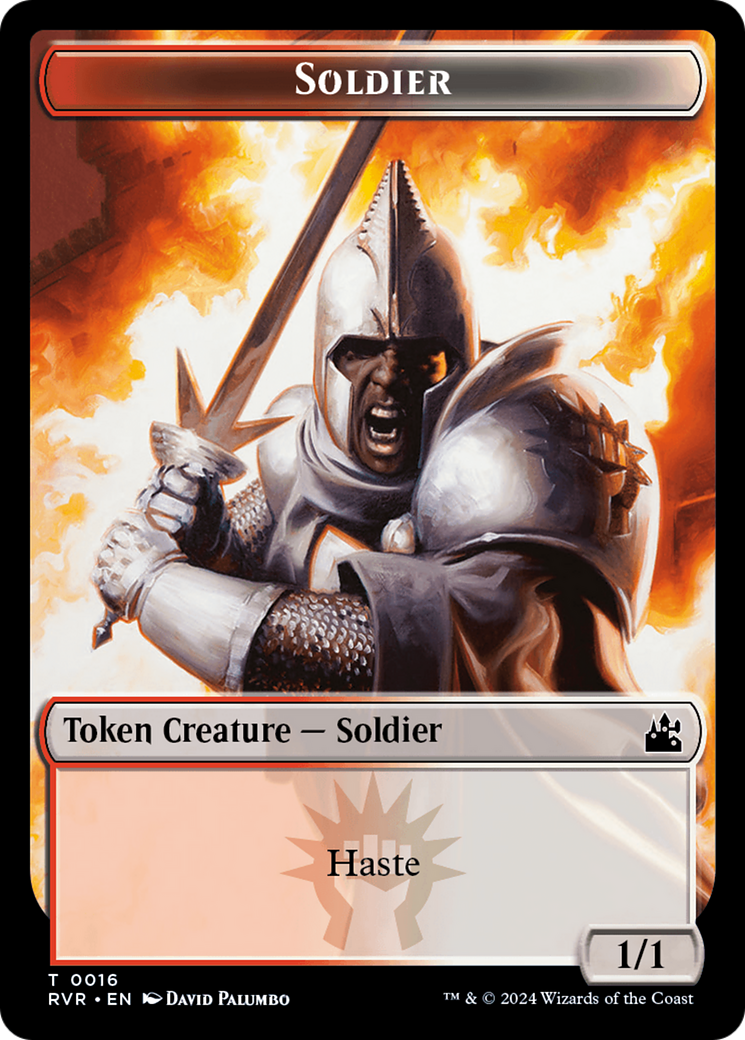 Elf Knight // Soldier Double-Sided Token [Ravnica Remastered Tokens] | Game Grid - Logan