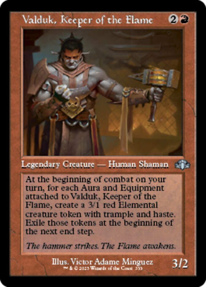 Valduk, Keeper of the Flame (Retro) [Dominaria Remastered] | Game Grid - Logan