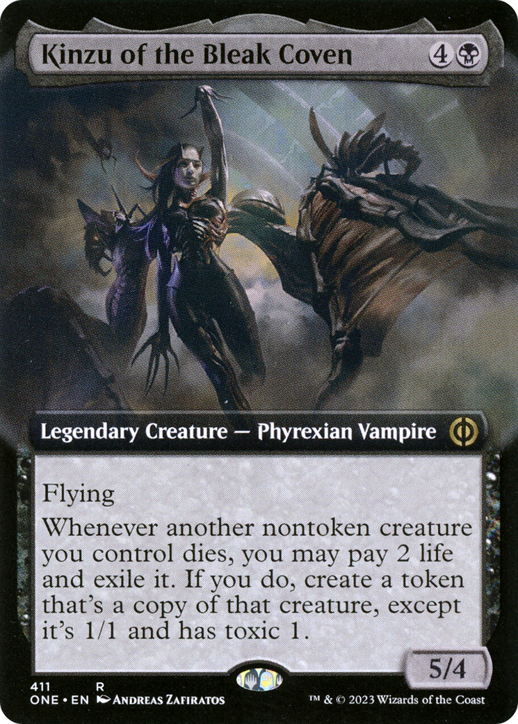 Kinzu of the Bleak Coven (Extended Art) [Phyrexia: All Will Be One] | Game Grid - Logan