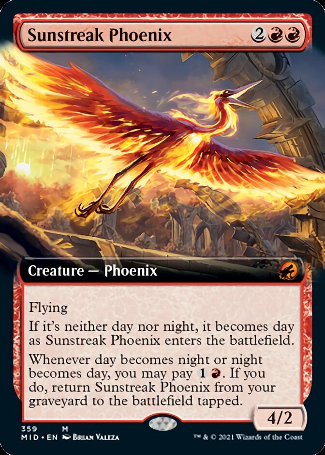 Sunstreak Phoenix (Extended Art) [Innistrad: Midnight Hunt] | Game Grid - Logan