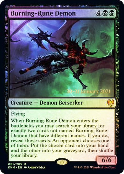 Burning-Rune Demon [Kaldheim Prerelease Promos] | Game Grid - Logan