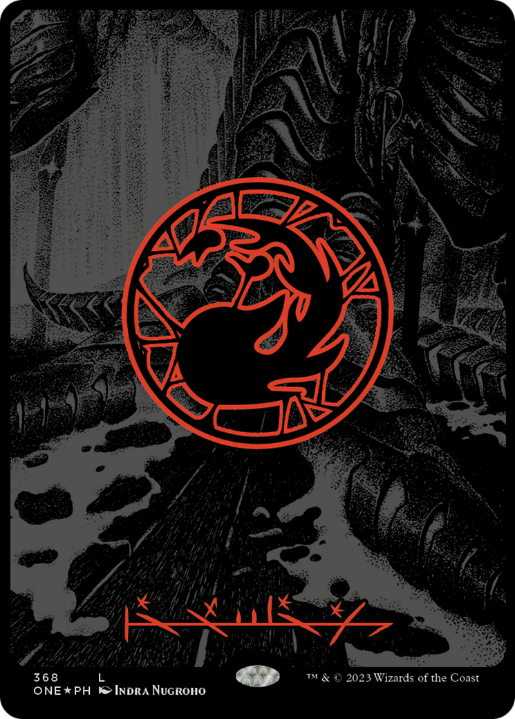 Mountain (368) (Oil Slick Raised Foil) [Phyrexia: All Will Be One] | Game Grid - Logan