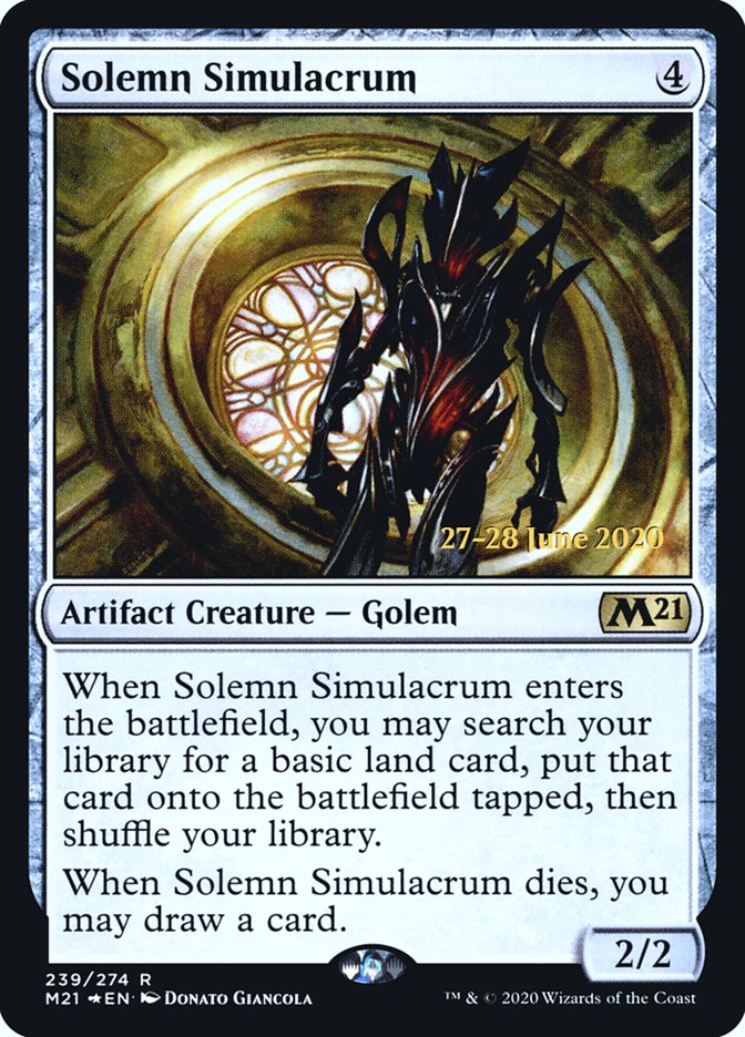 Solemn Simulacrum [Core Set 2021 Prerelease Promos] | Game Grid - Logan