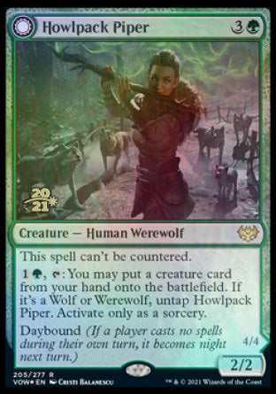 Howlpack Piper // Wildsong Howler [Innistrad: Crimson Vow Prerelease Promos] | Game Grid - Logan