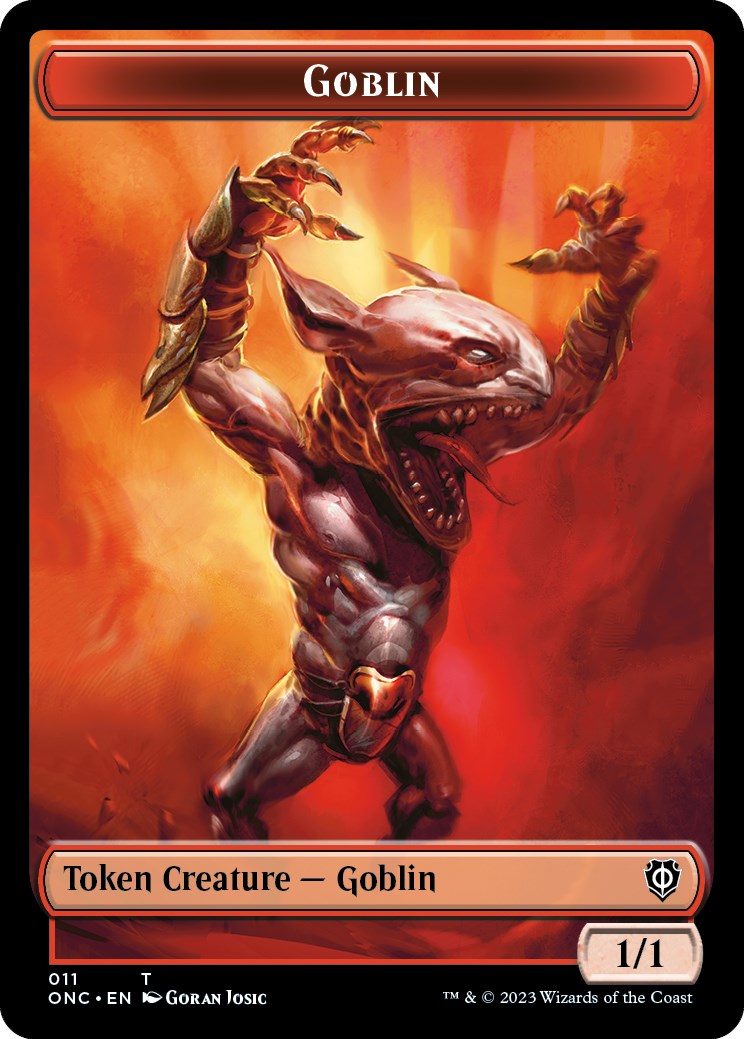 Rebel // Goblin Double-Sided Token [Phyrexia: All Will Be One Commander Tokens] | Game Grid - Logan