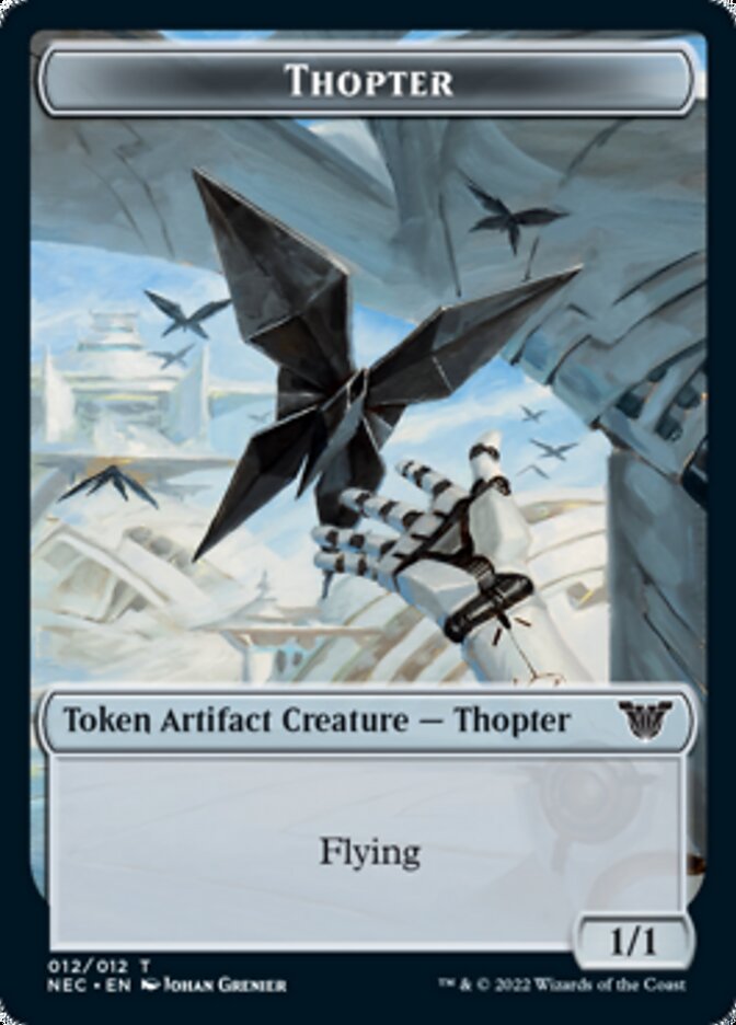 Thopter // Spirit (002) Double-Sided Token [Kamigawa: Neon Dynasty Commander Tokens] | Game Grid - Logan