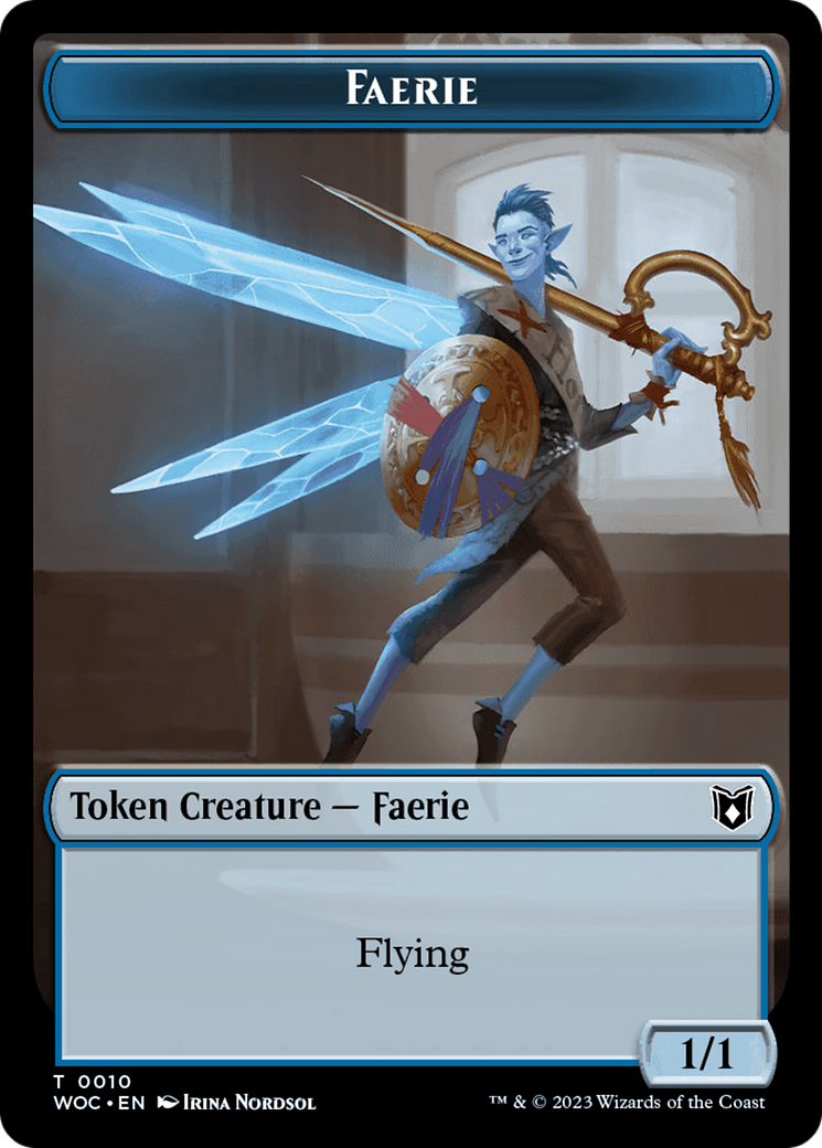 Faerie // Saproling Double-Sided Token [Wilds of Eldraine Commander Tokens] | Game Grid - Logan