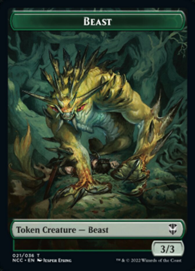 Plant // Beast Double-Sided Token [Streets of New Capenna Commander Tokens] | Game Grid - Logan