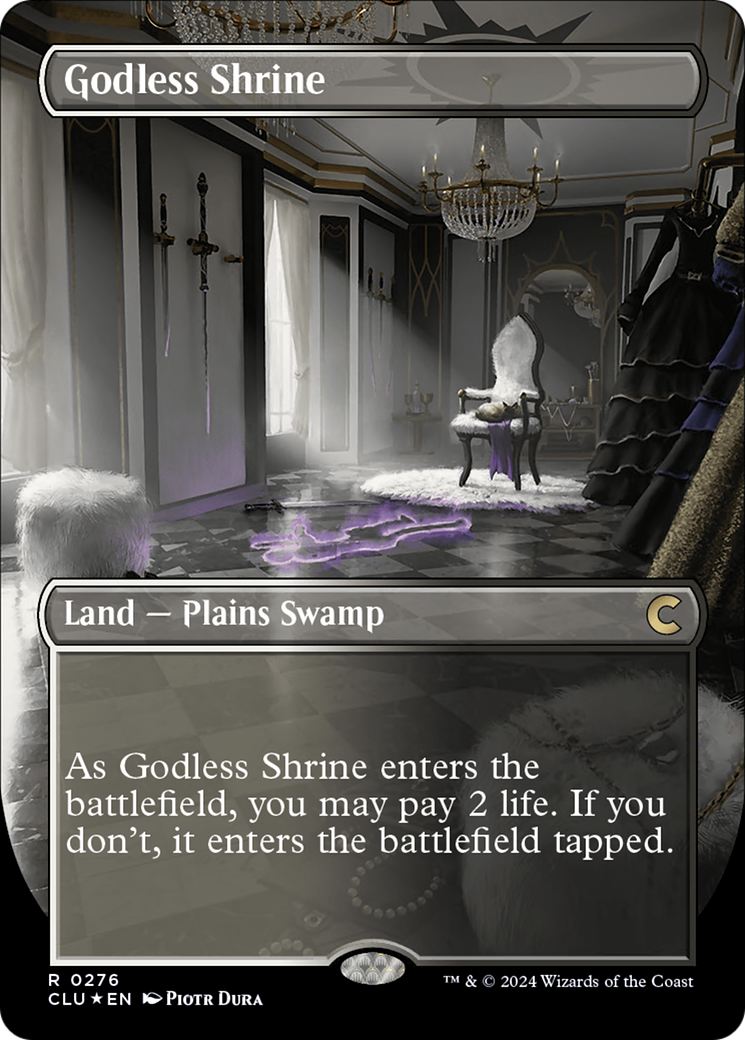 Godless Shrine (Borderless) [Ravnica: Clue Edition] | Game Grid - Logan