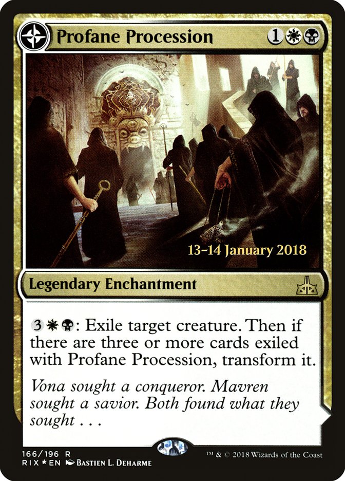 Profane Procession // Tomb of the Dusk Rose [Rivals of Ixalan Prerelease Promos] | Game Grid - Logan