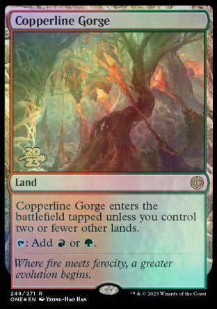 Copperline Gorge [Phyrexia: All Will Be One Prerelease Promos] | Game Grid - Logan