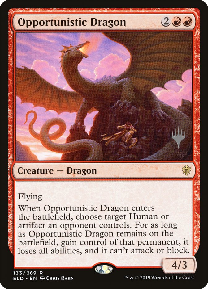 Opportunistic Dragon (Promo Pack) [Throne of Eldraine Promos] | Game Grid - Logan