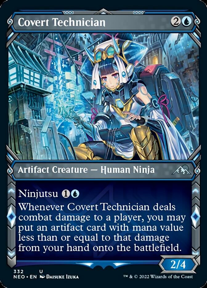 Covert Technician (Showcase Ninja) [Kamigawa: Neon Dynasty] | Game Grid - Logan