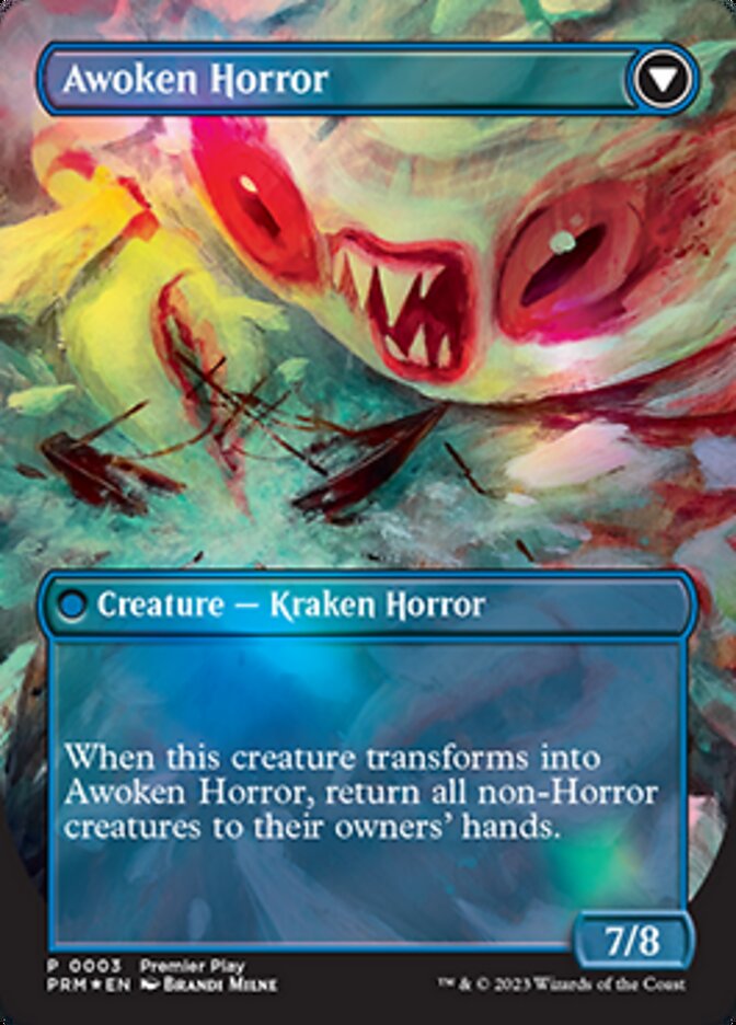 Thing in the Ice // Awoken Horror (Borderless Alternate Art) [Regional Championship Qualifiers 2023] | Game Grid - Logan