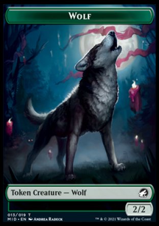 Wolf // Spirit Double-Sided Token [Innistrad: Midnight Hunt Tokens] | Game Grid - Logan