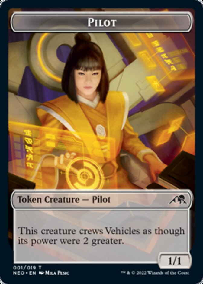 Myr // Pilot Double-Sided Token [Kamigawa: Neon Dynasty Commander Tokens] | Game Grid - Logan