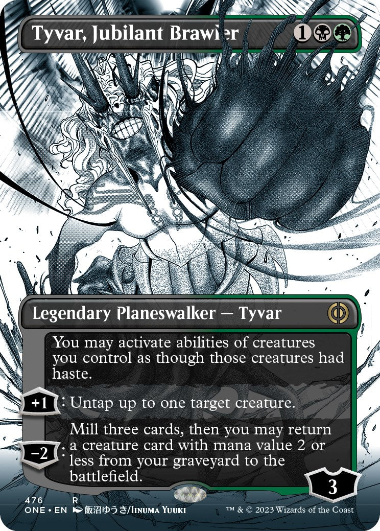 Tyvar, Jubilant Brawler (Borderless Manga Step-and-Compleat Foil) [Phyrexia: All Will Be One] | Game Grid - Logan