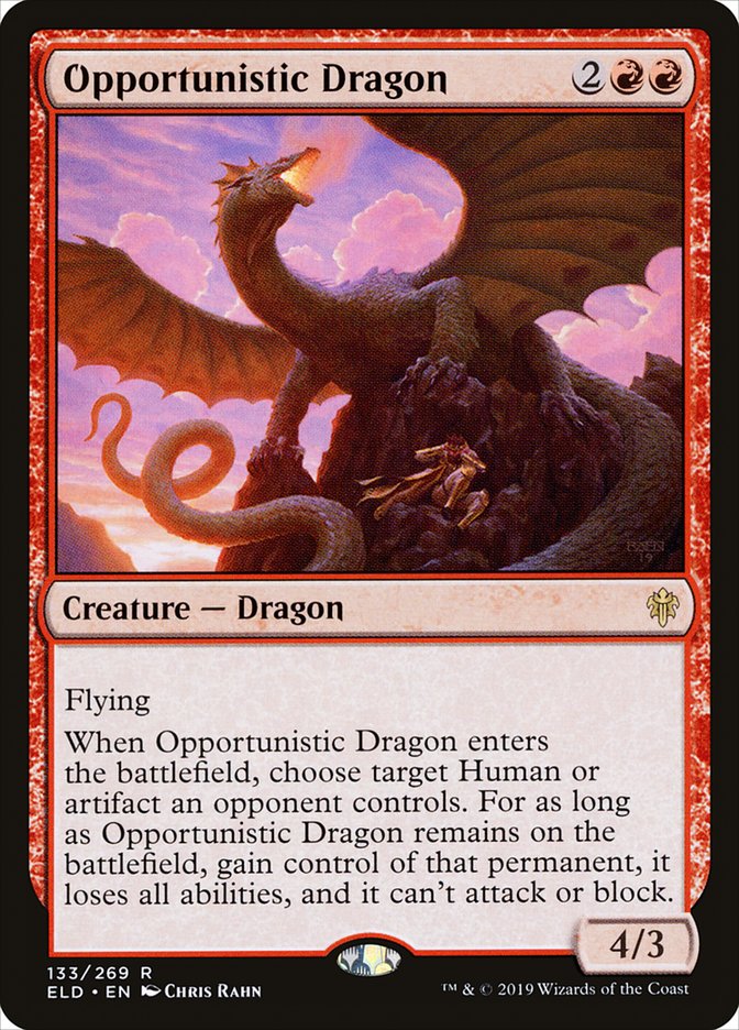Opportunistic Dragon [Throne of Eldraine] | Game Grid - Logan