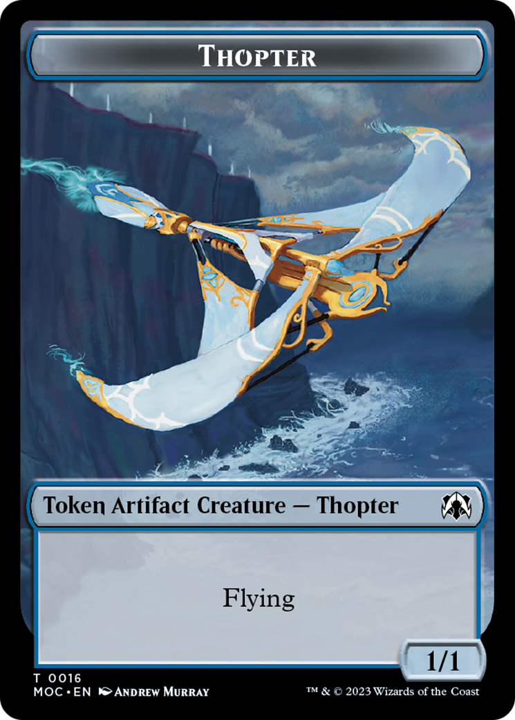 Thopter // Gold Double-Sided Token [March of the Machine Commander Tokens] | Game Grid - Logan