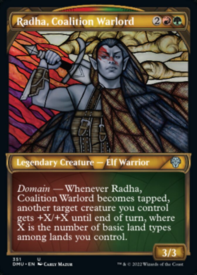 Radha, Coalition Warlord (Showcase Textured) [Dominaria United] | Game Grid - Logan