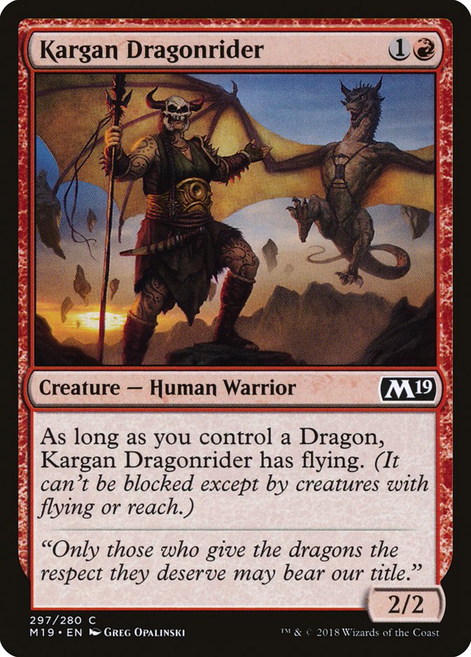 Kargan Dragonrider [Core Set 2019] | Game Grid - Logan