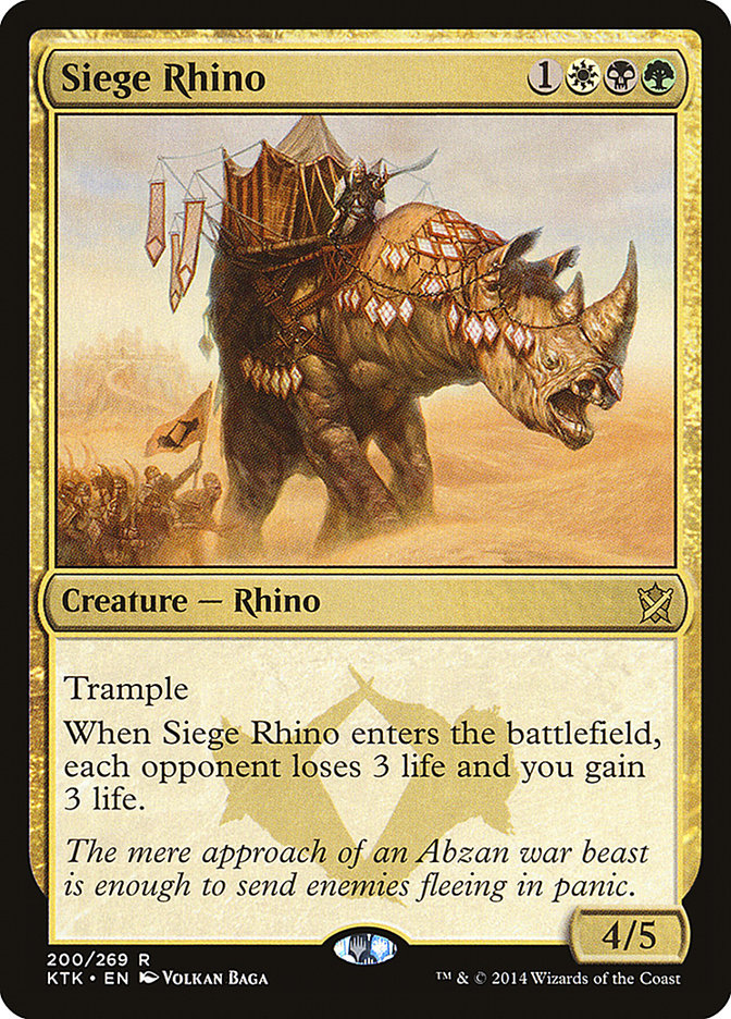 Siege Rhino [Khans of Tarkir] | Game Grid - Logan