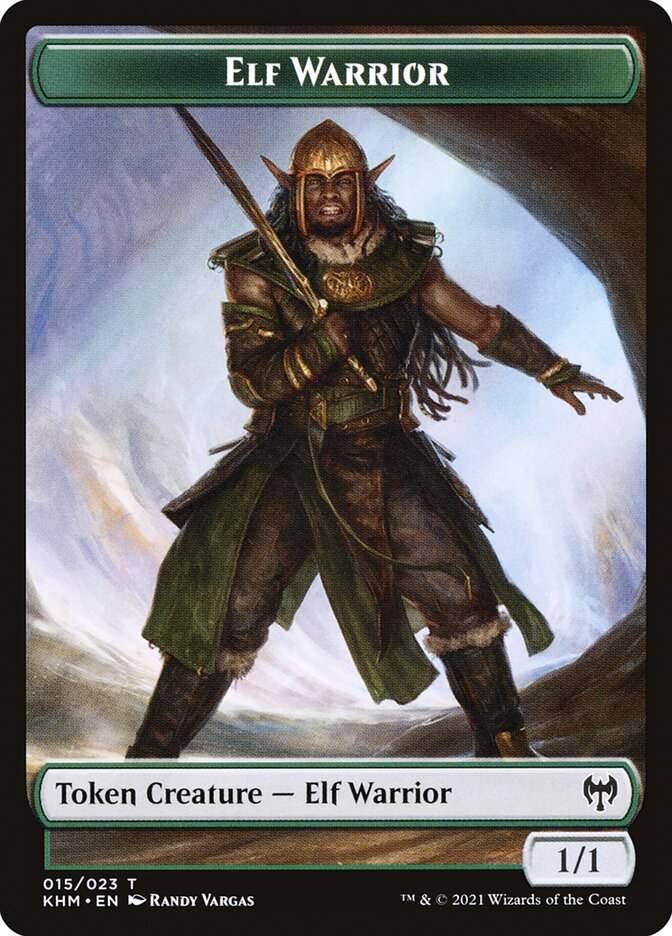 Elemental // Elf Warrior Double-Sided Token [Kaldheim Commander Tokens] | Game Grid - Logan