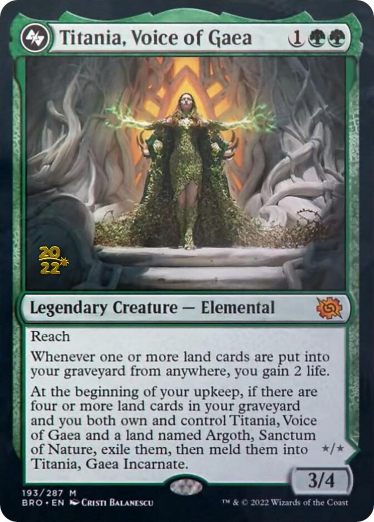 Titania, Voice of Gaea [The Brothers' War Prerelease Promos] | Game Grid - Logan