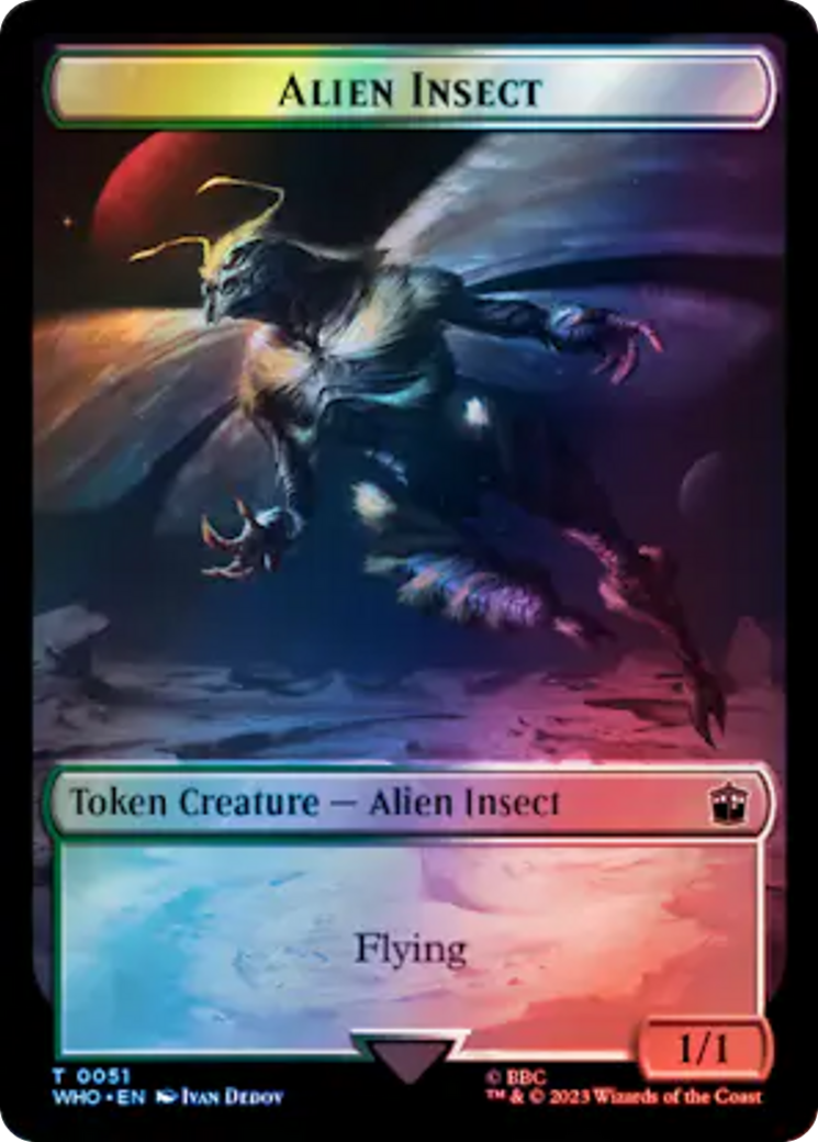 Alien Angel // Alien Insect Double-Sided Token (Surge Foil) [Doctor Who Tokens] | Game Grid - Logan