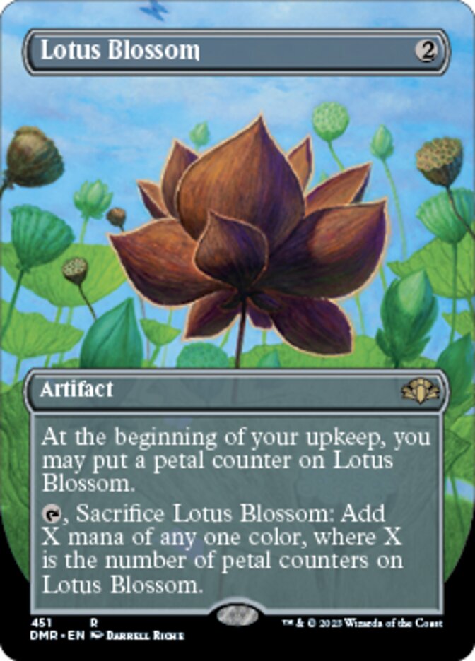 Lotus Blossom (Borderless Alternate Art) [Dominaria Remastered] | Game Grid - Logan