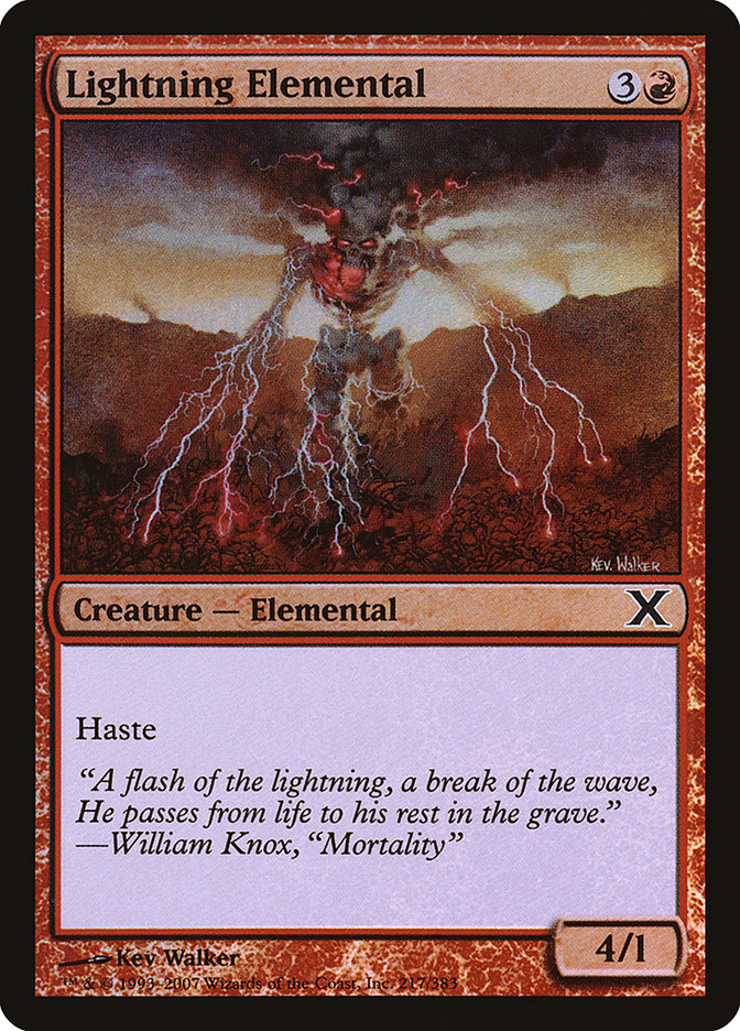 Lightning Elemental (Premium Foil) [Tenth Edition] | Game Grid - Logan