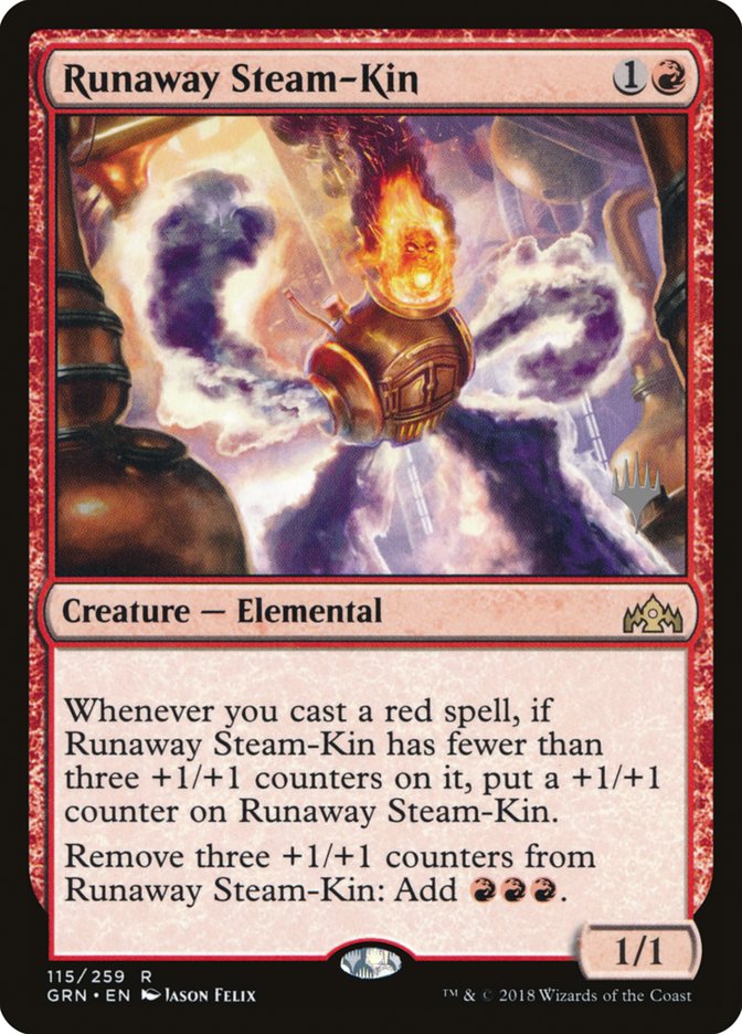 Runaway Steam-Kin (Promo Pack) [Guilds of Ravnica Promos] | Game Grid - Logan