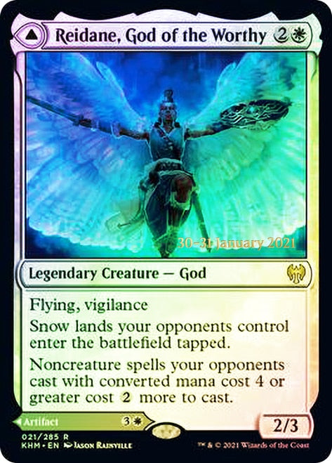 Reidane, God of the Worthy // Valkmira, Protector's Shield [Kaldheim Prerelease Promos] | Game Grid - Logan