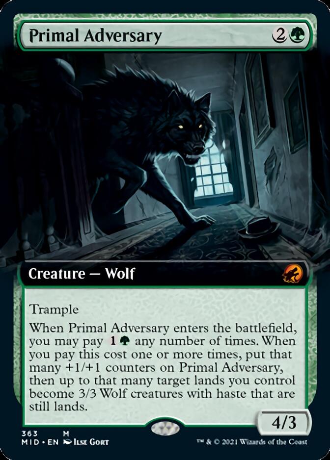 Primal Adversary (Extended Art) [Innistrad: Midnight Hunt] | Game Grid - Logan