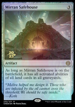 Mirran Safehouse [Phyrexia: All Will Be One Prerelease Promos] | Game Grid - Logan