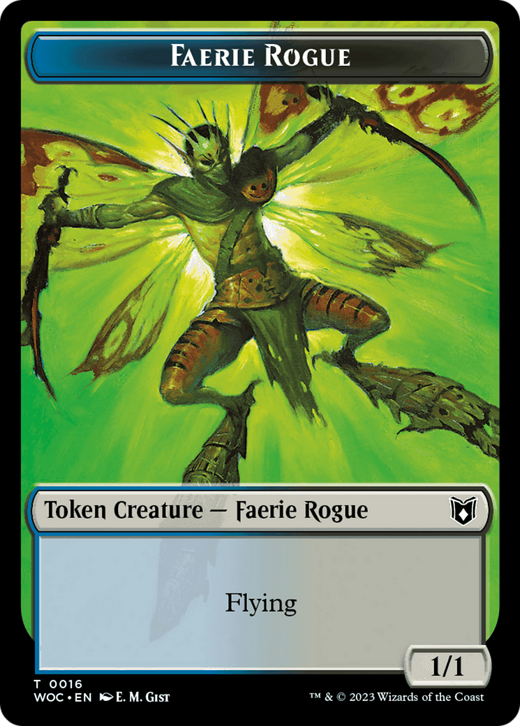 Faerie Rogue // Faerie (0016) Double-Sided Token [Wilds of Eldraine Commander Tokens] | Game Grid - Logan