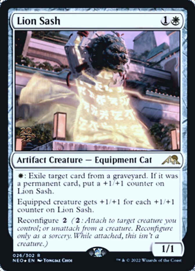 Lion Sash [Kamigawa: Neon Dynasty Prerelease Promos] | Game Grid - Logan