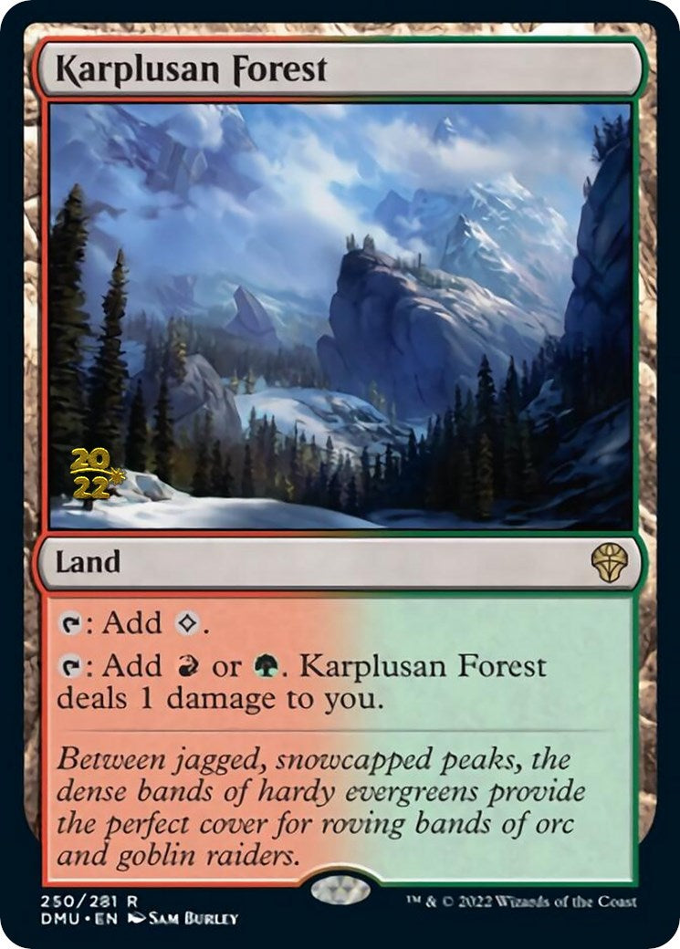 Karplusan Forest [Dominaria United Prerelease Promos] | Game Grid - Logan