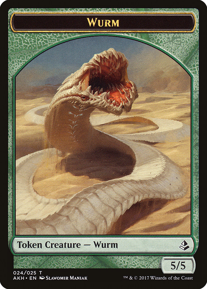 Unwavering Initiate // Wurm Double-Sided Token [Amonkhet Tokens] | Game Grid - Logan