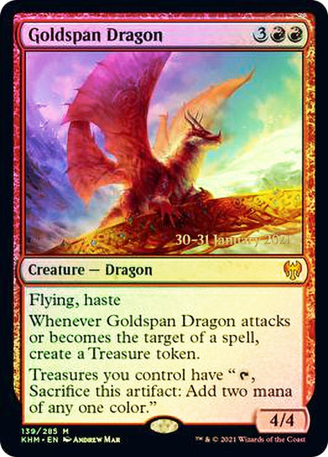 Goldspan Dragon [Kaldheim Prerelease Promos] | Game Grid - Logan