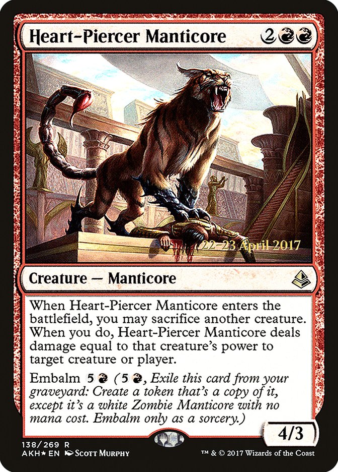 Heart-Piercer Manticore [Amonkhet Prerelease Promos] | Game Grid - Logan