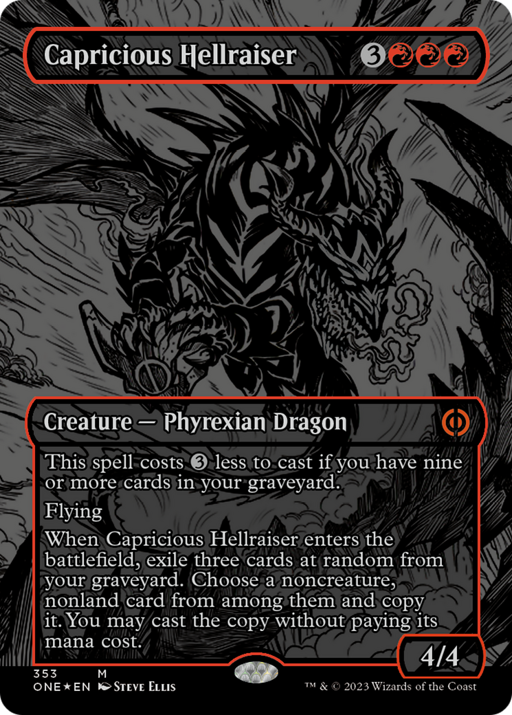 Capricious Hellraiser (Oil Slick Raised Foil) [Phyrexia: All Will Be One] | Game Grid - Logan