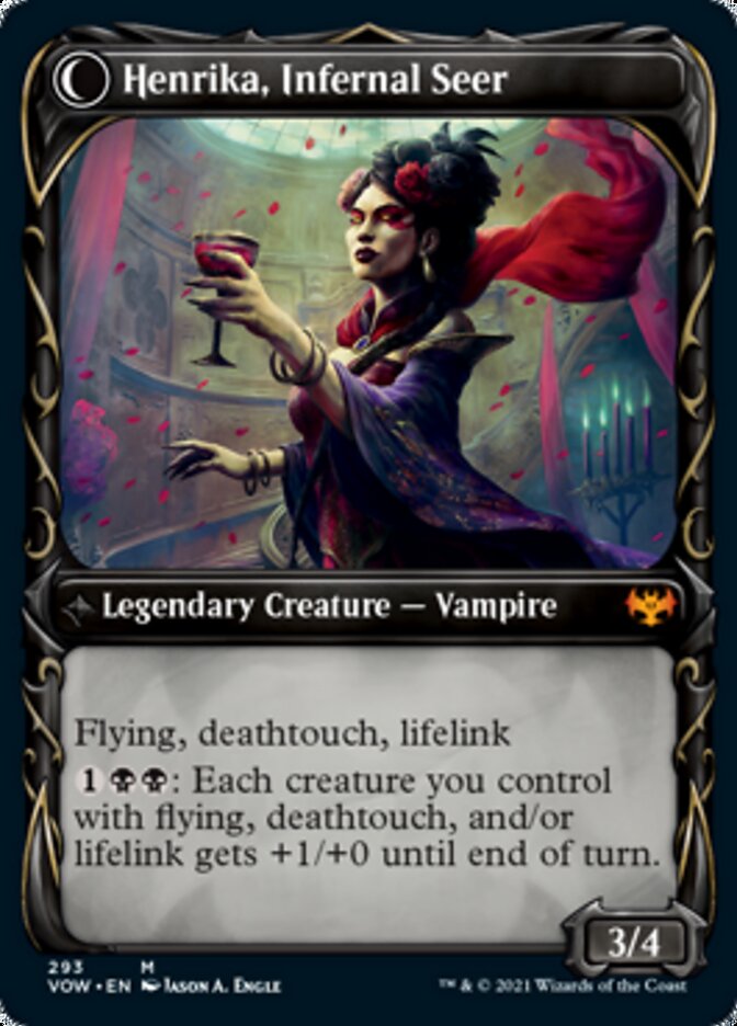 Henrika Domnathi // Henrika, Infernal Seer (Showcase Fang Frame) [Innistrad: Crimson Vow] | Game Grid - Logan