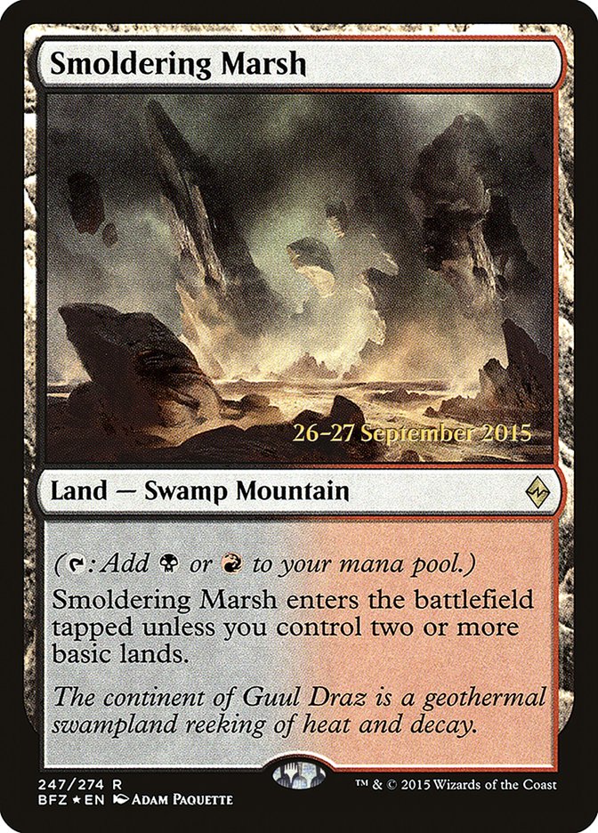 Smoldering Marsh [Battle for Zendikar Prerelease Promos] | Game Grid - Logan