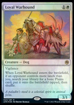 Loyal Warhound [Dungeons & Dragons: Adventures in the Forgotten Realms Prerelease Promos] | Game Grid - Logan